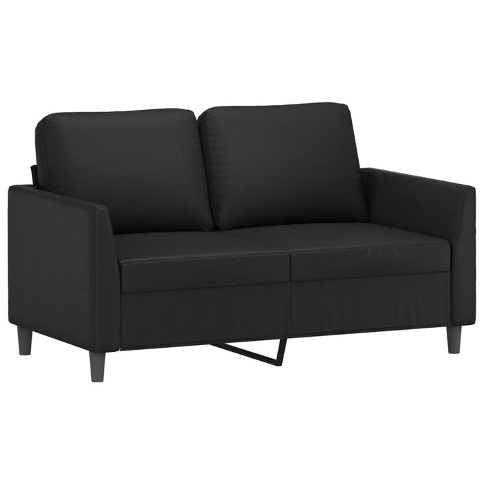 2 Piece Sofa Set With Cushions Black Faux Leather Txboilb