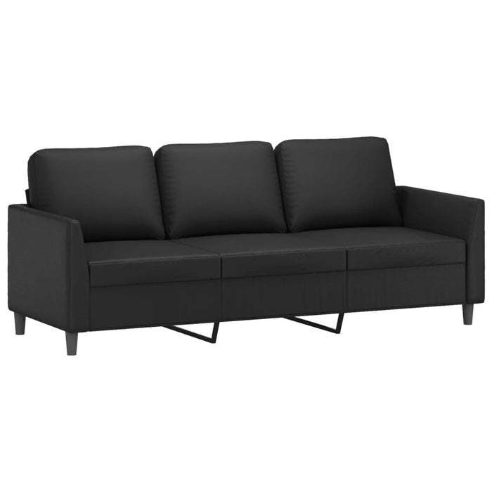 2 Piece Sofa Set With Cushions Black Faux Leather Txboilb