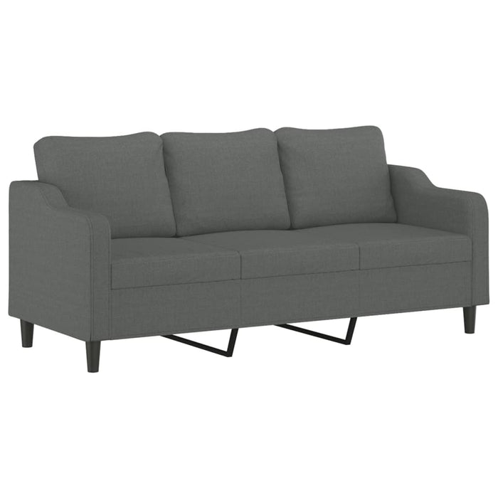 2 Piece Sofa Set With Cushions Dark Grey Fabric Txbontp