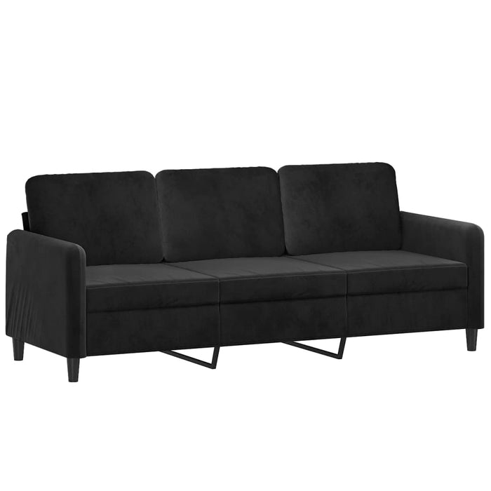 2 Piece Sofa Set Black Velvet Txbxbok