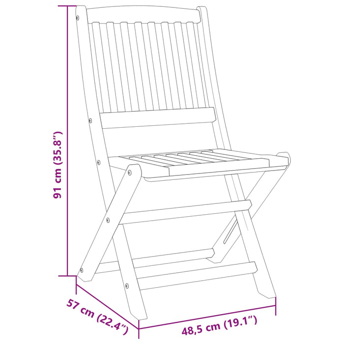 3 Piece Folding Garden Dining Set Solid Wood Acacia Txbltxk