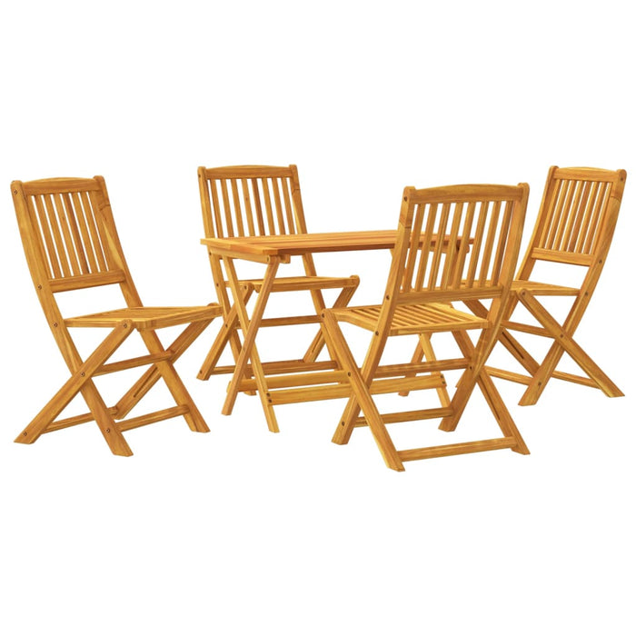 5 Piece Folding Garden Dining Set Solid Wood Acacia Txblttb