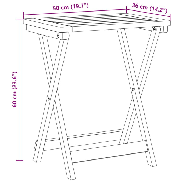 3 Piece Folding Garden Dining Set Solid Wood Acacia Txbltto