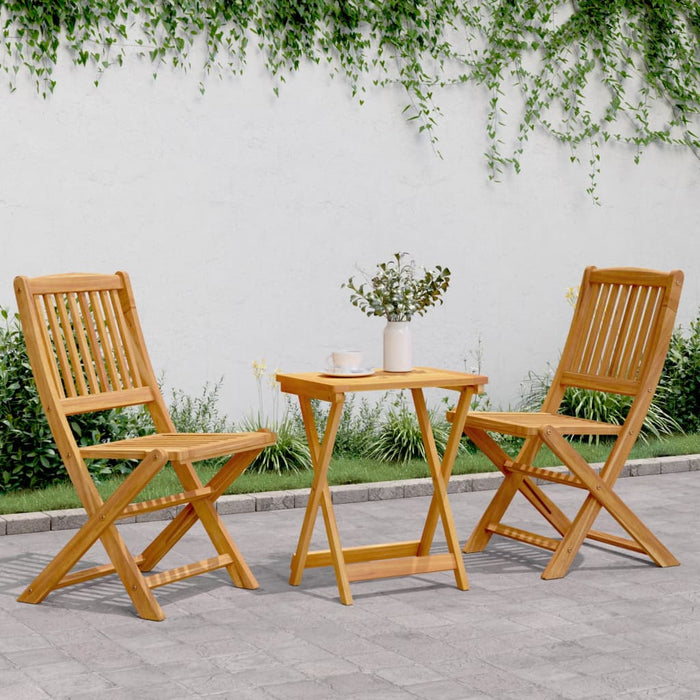 3 Piece Folding Garden Dining Set Solid Wood Acacia Txbltto