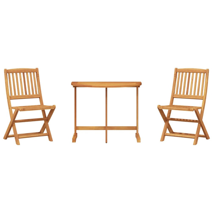 3 Piece Folding Garden Dining Set Solid Wood Acacia Txblttx