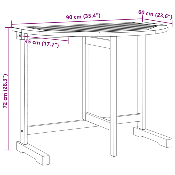 3 Piece Folding Garden Dining Set Solid Wood Acacia Txblttx