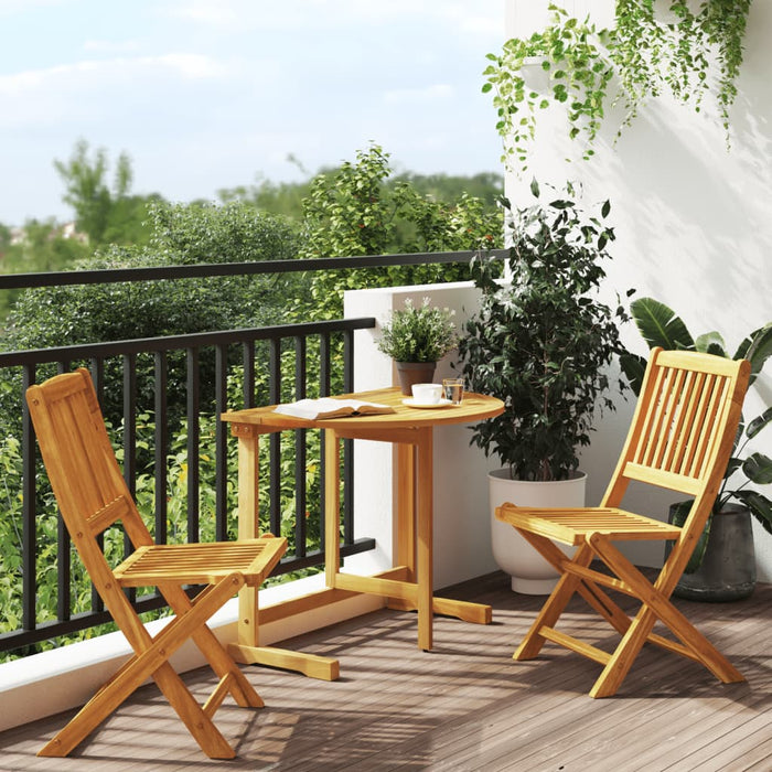 3 Piece Folding Garden Dining Set Solid Wood Acacia Txblttx