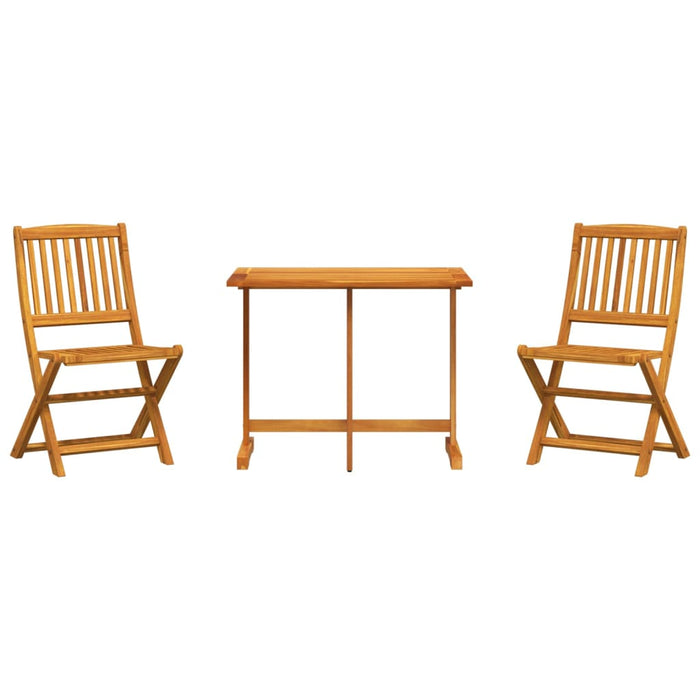 3 Piece Folding Garden Dining Set Solid Wood Acacia Txblttt