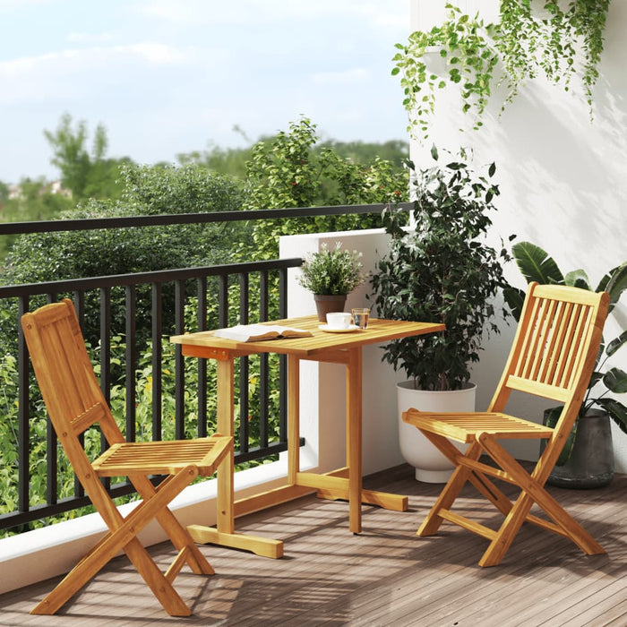 3 Piece Folding Garden Dining Set Solid Wood Acacia Txblttt