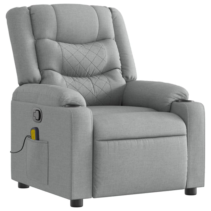 Massage Recliner Chair Light Grey Fabric Txblnko