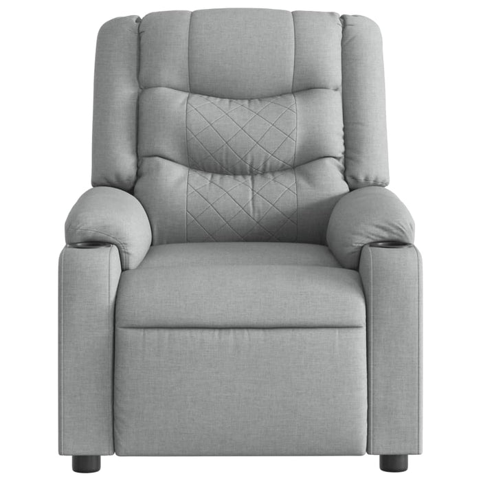 Massage Recliner Chair Light Grey Fabric Txblnko