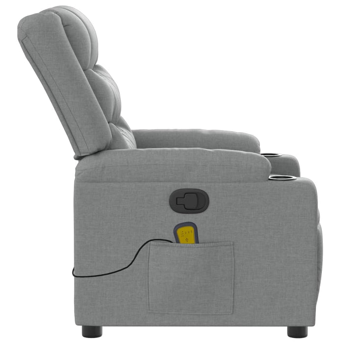 Massage Recliner Chair Light Grey Fabric Txblnko