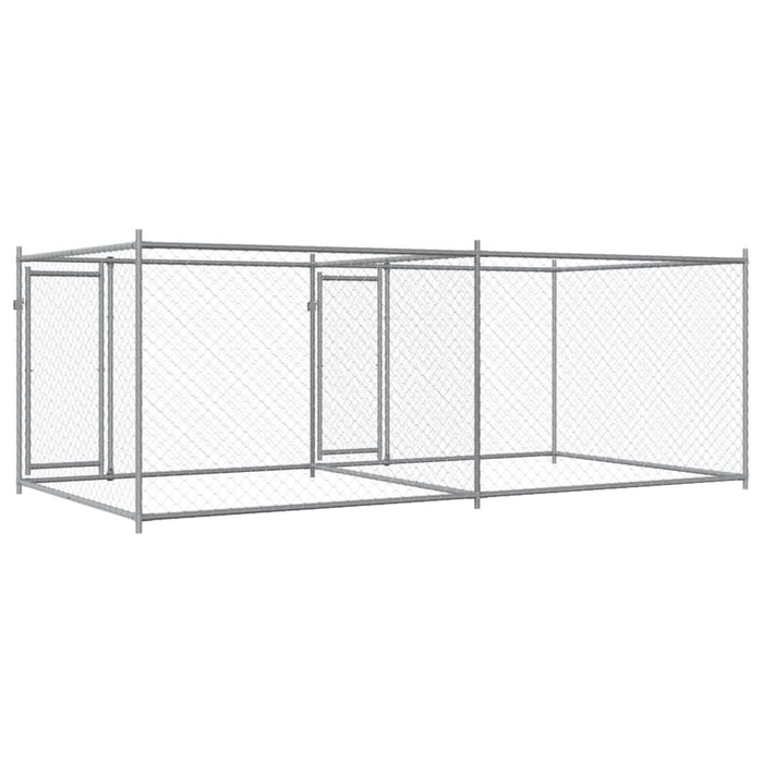 Dog Cage With Doors Grey 4X2X1.5 M Galvanised Steel Txbkpit