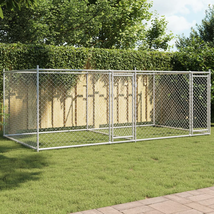 Dog Cage With Doors Grey 4X2X1.5 M Galvanised Steel Txbkpit