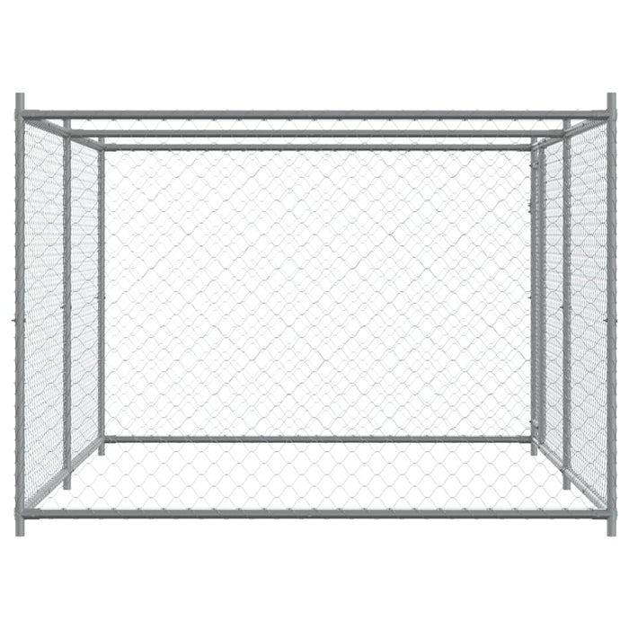 Dog Cage With Door Grey 4X2X1.5 M Galvanised Steel Txbkpin