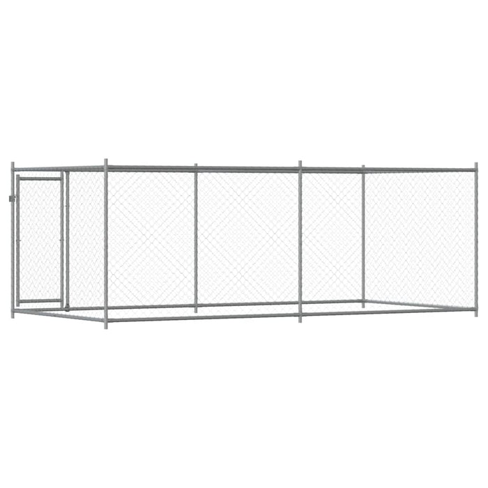 Dog Cage With Door Grey 4X2X1.5 M Galvanised Steel Txbkpin