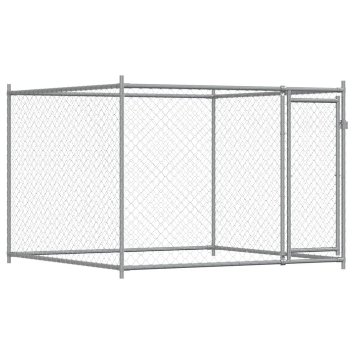 Dog Cage With Door Grey 4X2X1.5 M Galvanised Steel Txbkpin