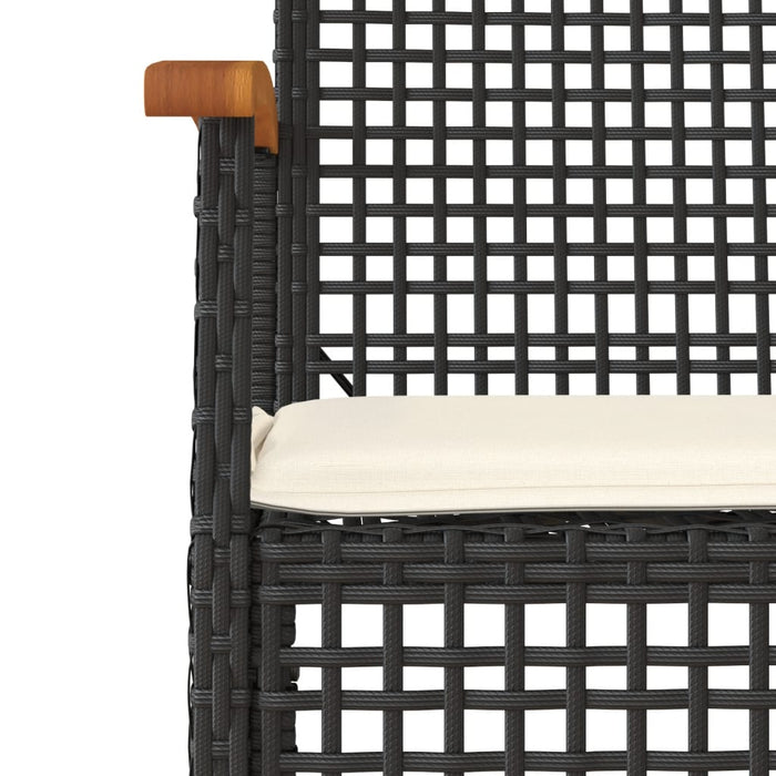 4 Piece Garden Lounge Set With Cushions Black Poly Rattan Tllxll