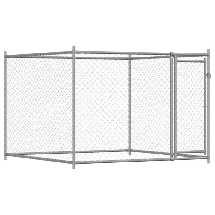 Dog Cage With Door Grey 2X2X1.5 M Galvanised Steel Oixplx