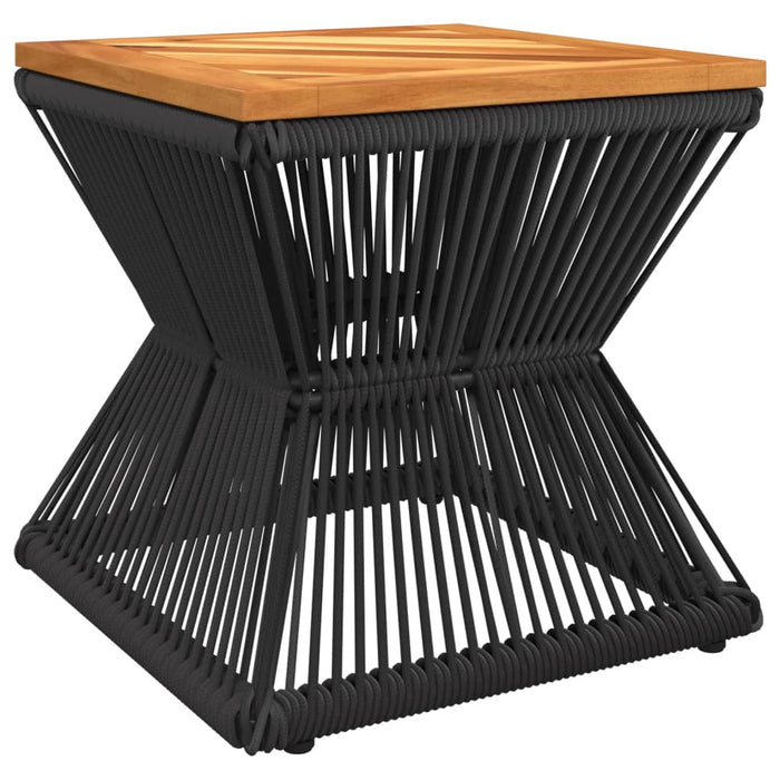 Coffee Table With Wire Base Black 38X38X38 Cm Solid Wood Acacia Tlpltl