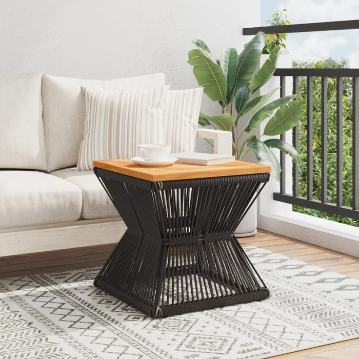 Coffee Table With Wire Base Black 38X38X38 Cm Solid Wood Acacia Tlpltl