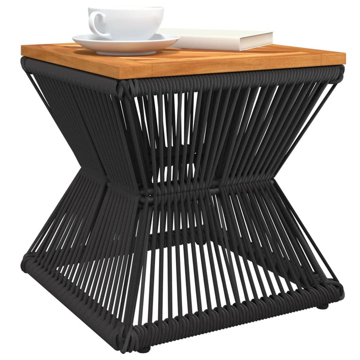 Coffee Table With Wire Base Black 38X38X38 Cm Solid Wood Acacia Tlpltl