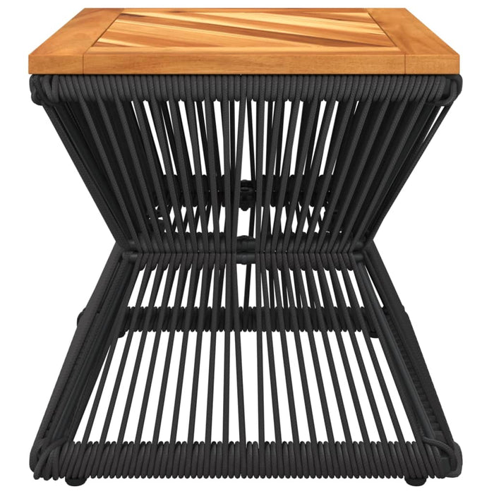 Coffee Table With Wire Base Black 38X38X38 Cm Solid Wood Acacia Tlpltl