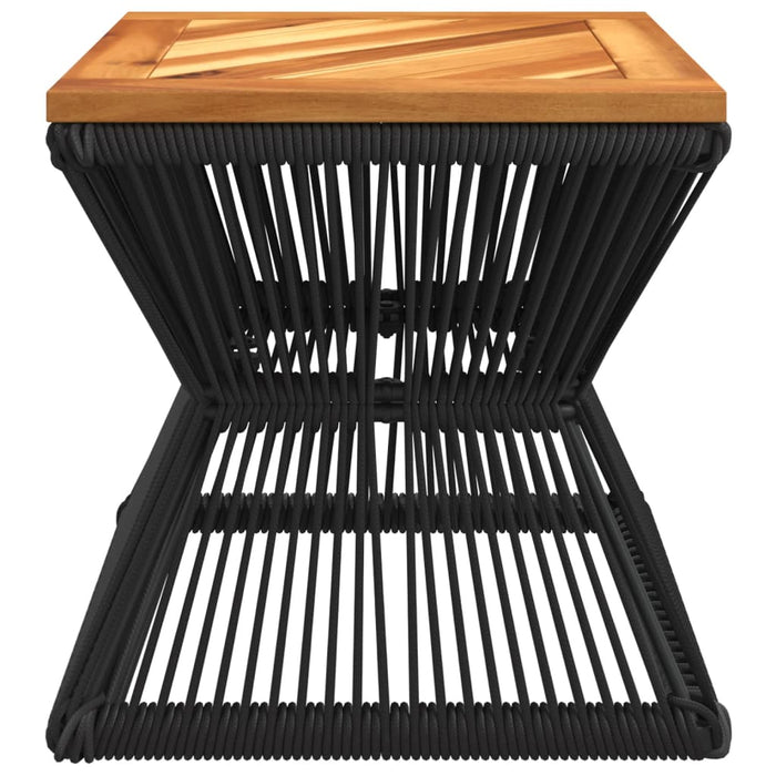 Coffee Table With Wire Base Black 38X38X38 Cm Solid Wood Acacia Tlpltl