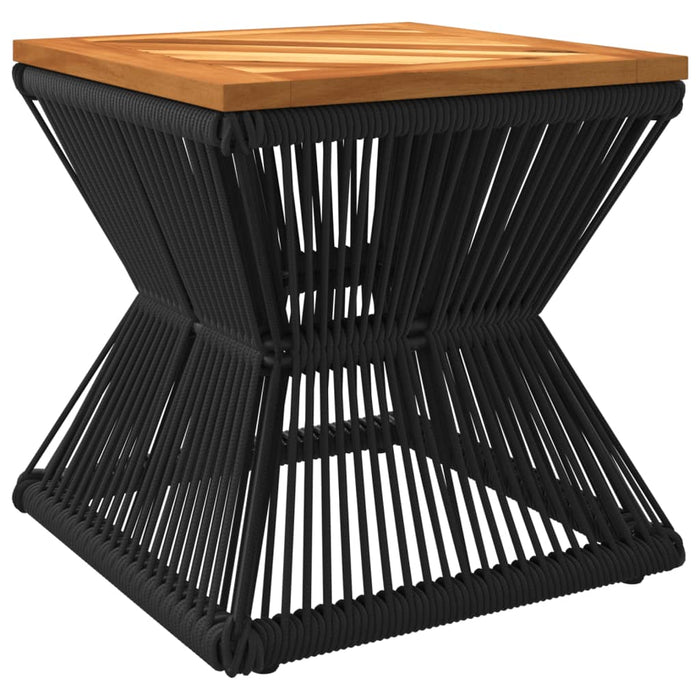 Coffee Table With Wire Base Black 38X38X38 Cm Solid Wood Acacia Tlpltl