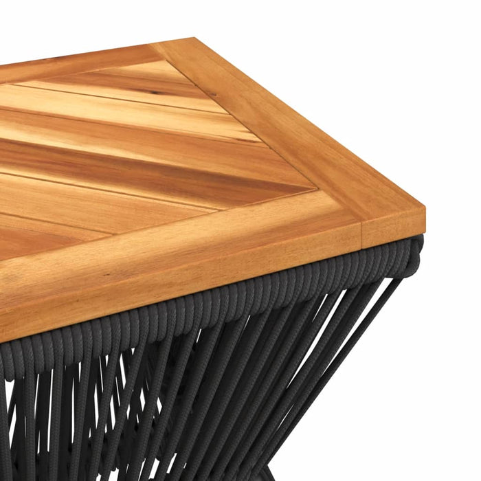 Coffee Table With Wire Base Black 38X38X38 Cm Solid Wood Acacia Tlpltl