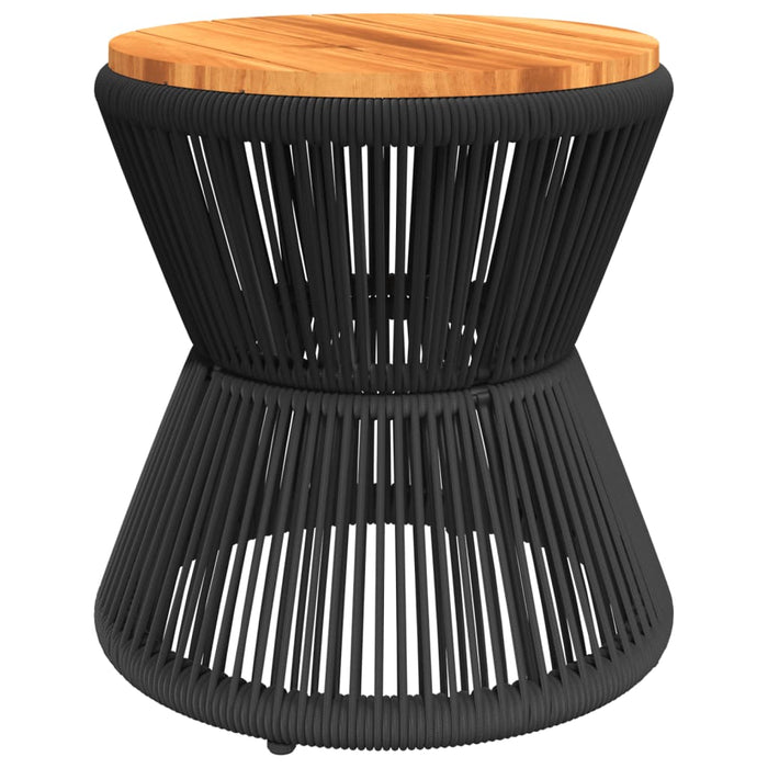 Coffee Table With Wire Base Black Ø 45X44 Cm Solid Wood Acacia Tlplti