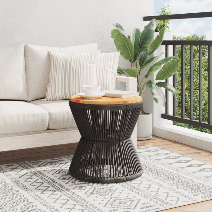 Coffee Table With Wire Base Black Ø 45X44 Cm Solid Wood Acacia Tlplti