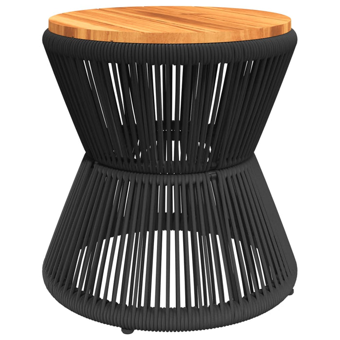 Coffee Table With Wire Base Black Ø 45X44 Cm Solid Wood Acacia Tlplti