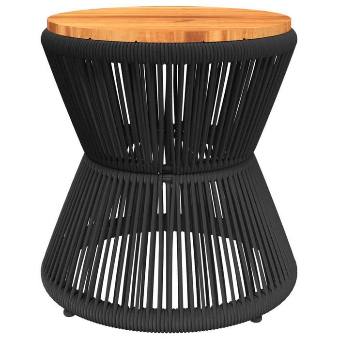 Coffee Table With Wire Base Black Ø 45X44 Cm Solid Wood Acacia Tlplti