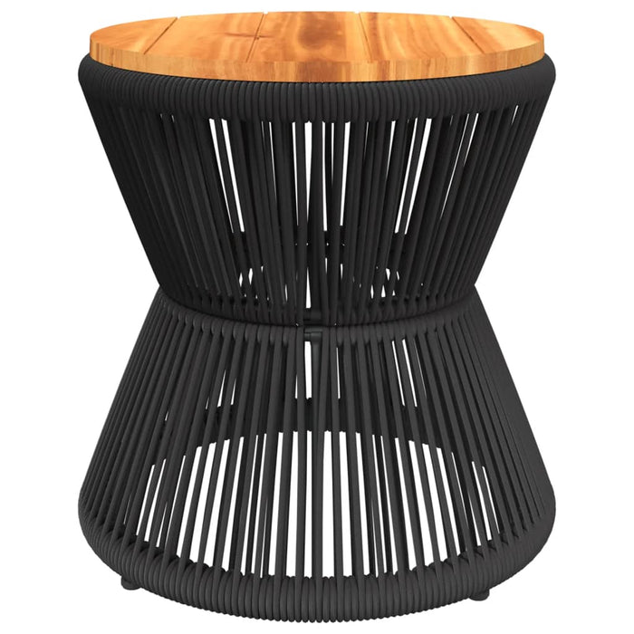 Coffee Table With Wire Base Black Ø 45X44 Cm Solid Wood Acacia Tlplti
