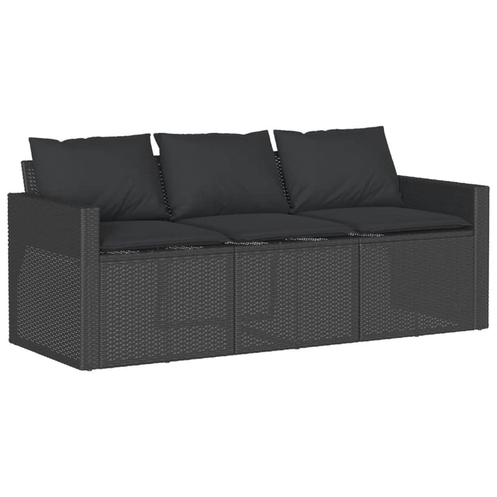 6 Piece Garden Sofa Set With Cushions Black Poly Rattan Txotpak