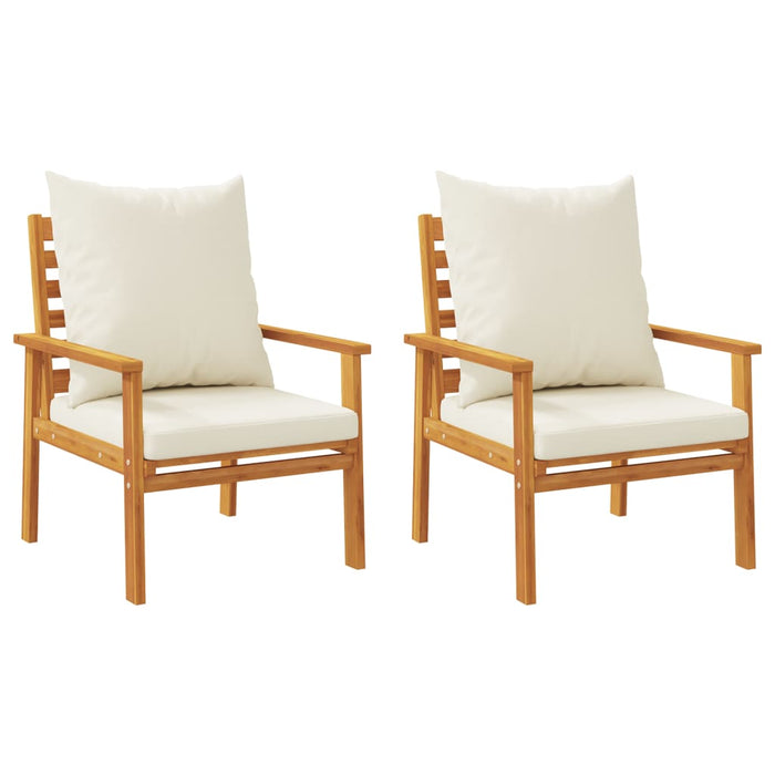 Garden Sofa Chair 2Pcs With Cushion Solid Wood Acacia Tlltip