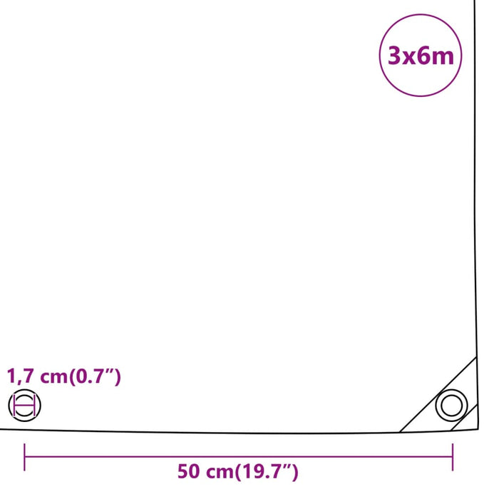 Tarpaulin Anthracite 3X6 M 650 G/M² Oplbnl