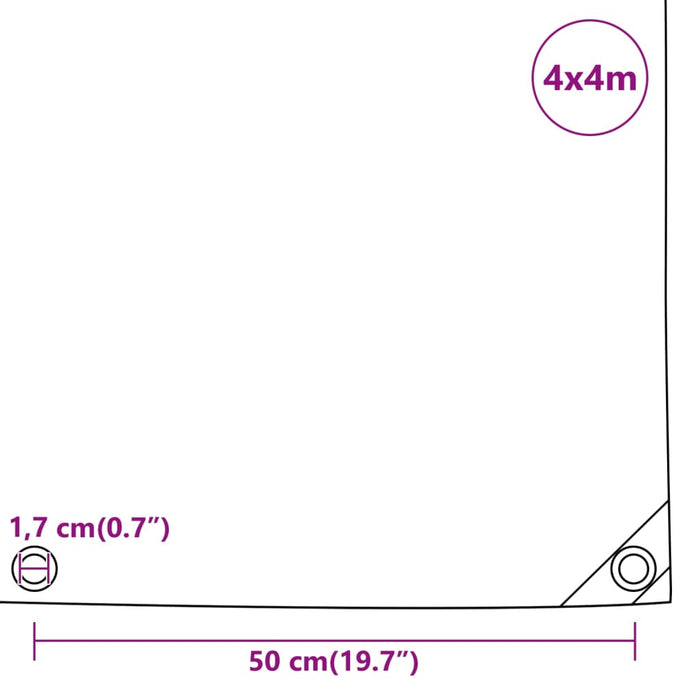 Tarpaulin Anthracite 4X4 M 650 G/M² Oplbni