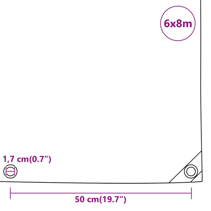 Tarpaulin Anthracite 6X8 M 650 G/M² Oplbkn