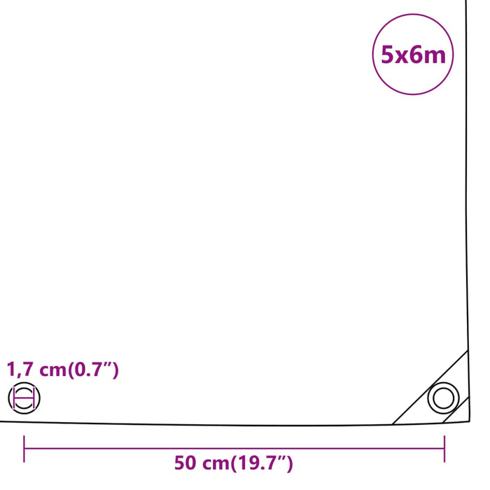 Tarpaulin Anthracite 5X6 M 650 G/M² Oploba