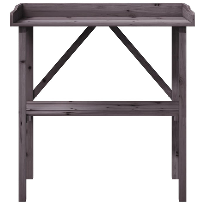 Plant Table With Shelf Grey 78X38X82.5 Cm Solid Wood Fir Opltpo