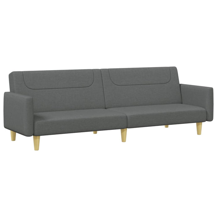 2-Seater Sofa Bed With Footstool Dark Grey Fabric Txolxaa