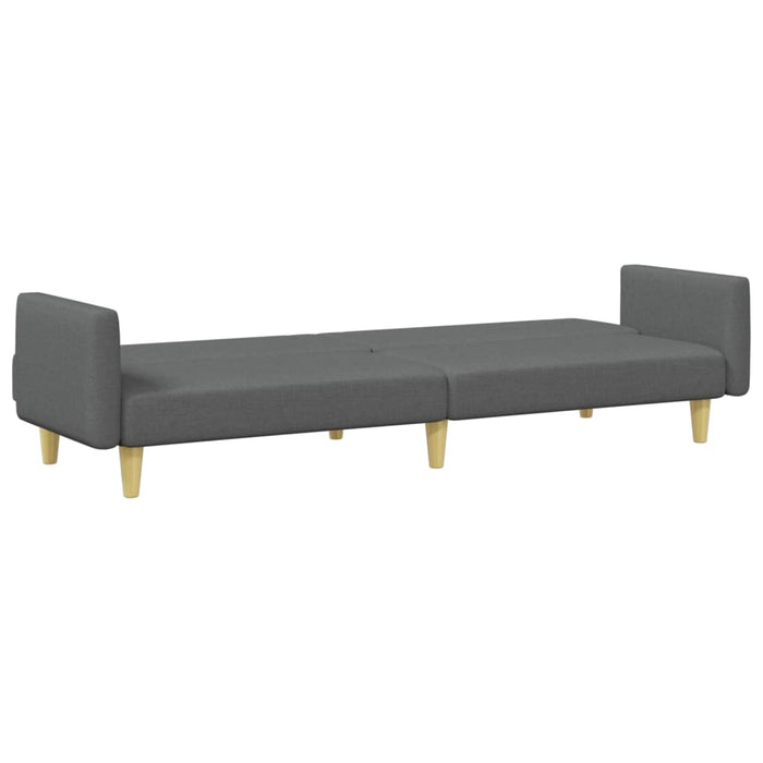 2-Seater Sofa Bed With Footstool Dark Grey Fabric Txolxaa