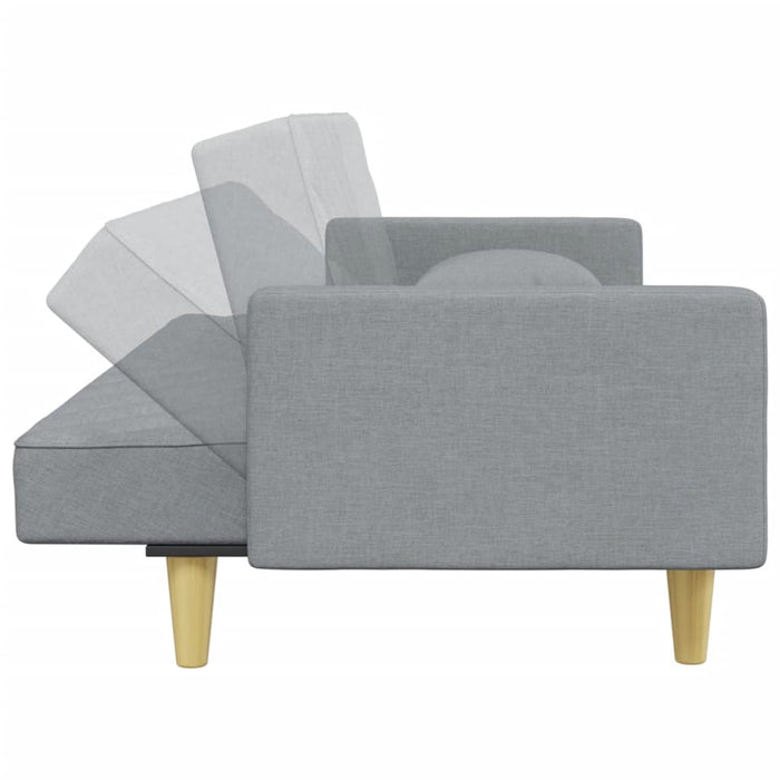 2-Seater Sofa Bed With Pillows And Footstool Light Grey Fabric Txolxpn