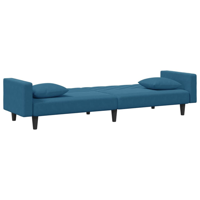 2 Piece Sofa Set With Pillows Blue Velvet Txolxli