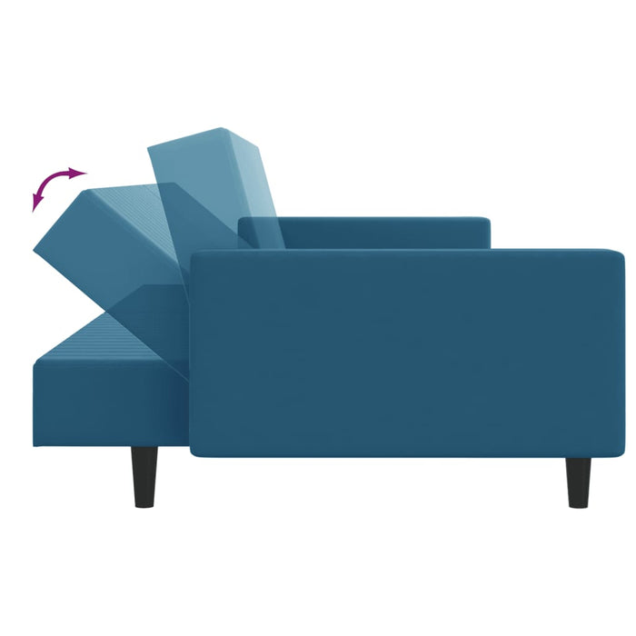 2 Piece Sofa Set Blue Velvet Txolxik