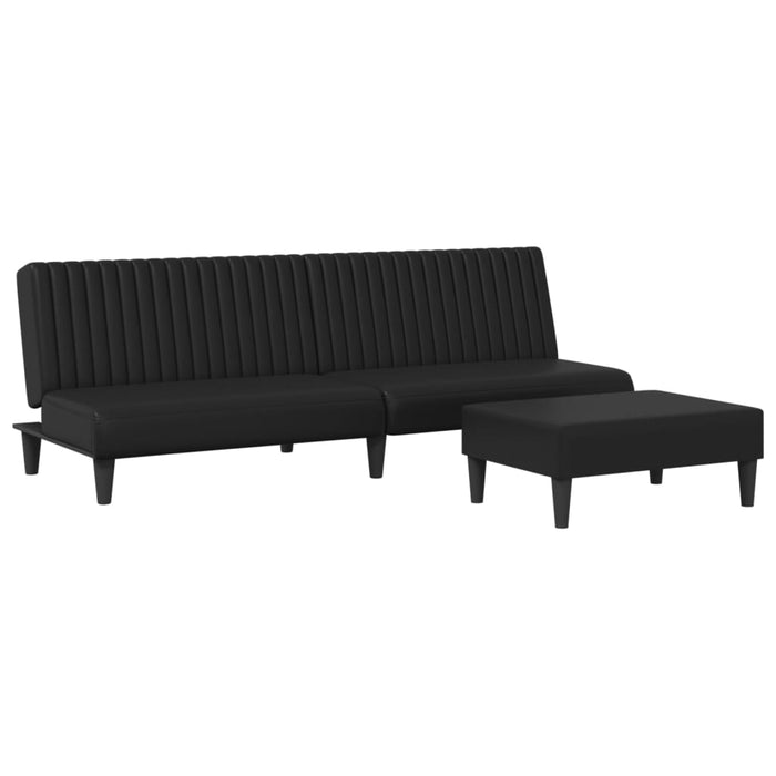 2 Piece Sofa Set Black Faux Leather Txolxnp