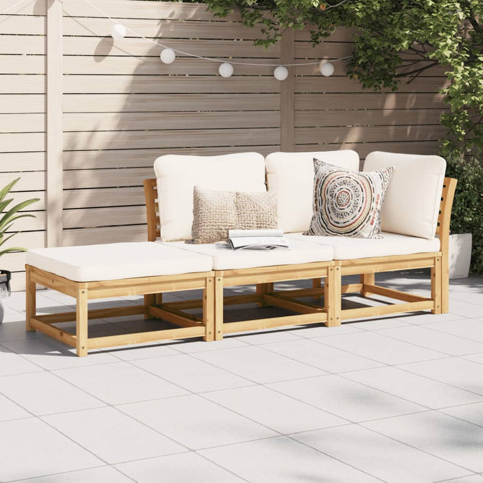 3 Piece Garden Lounge Set With Cushions Solid Wood Acacia Txoatba