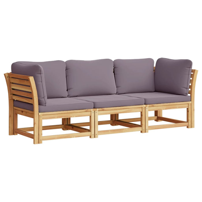 3 Piece Garden Lounge Set With Cushions Solid Wood Acacia Txoatoa